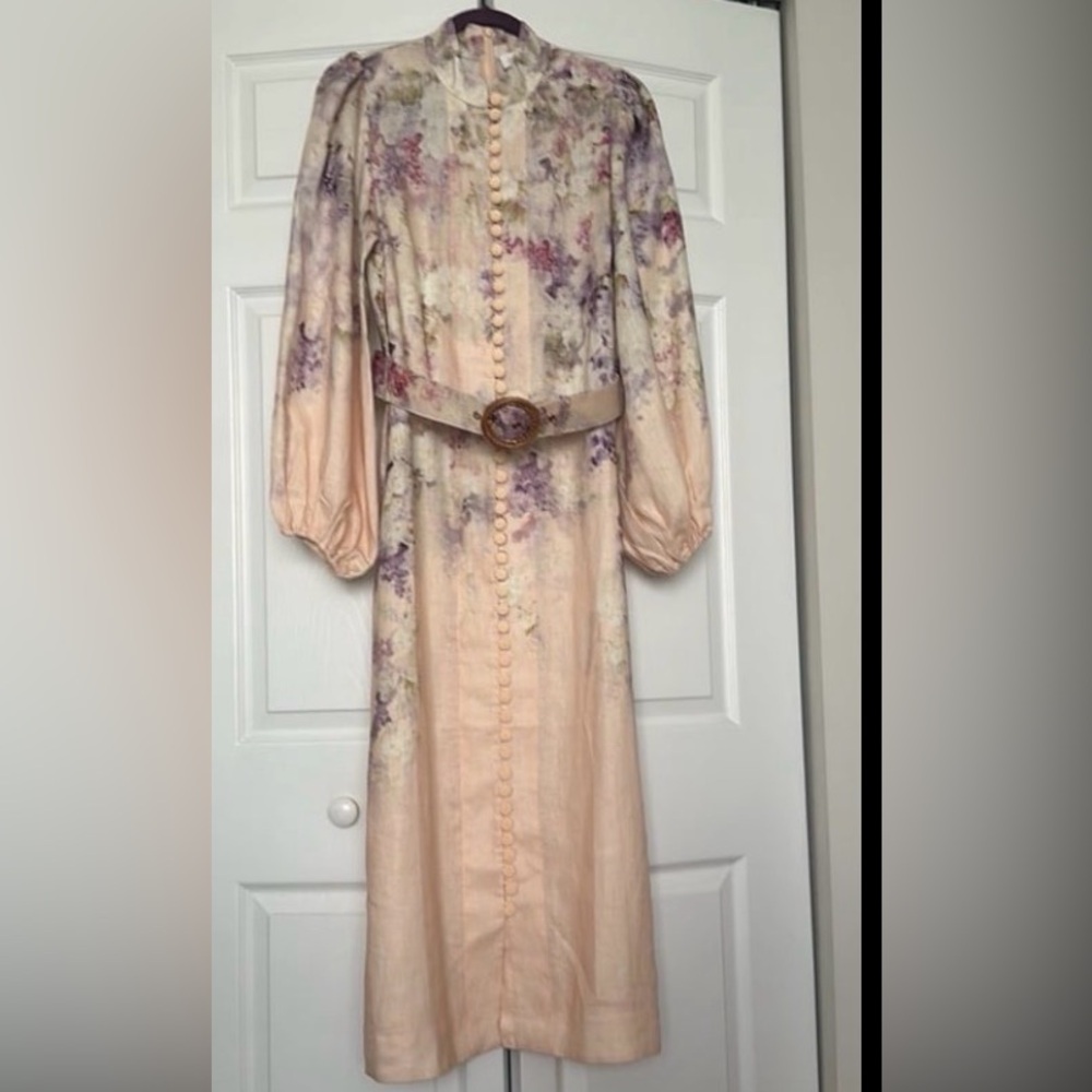Zimmermann Pastel Floral Belted Dress size AU 2-US 8 - Picture 4 of 16